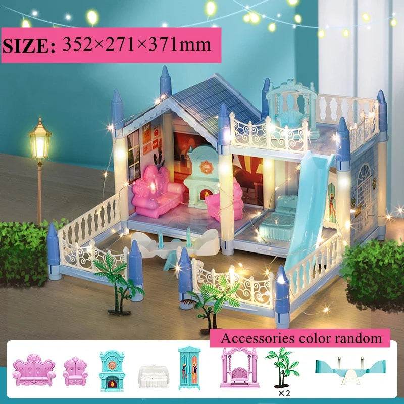 Premium Dollhouse Princess Castle 3D With LED Light Gift - ToylandEU