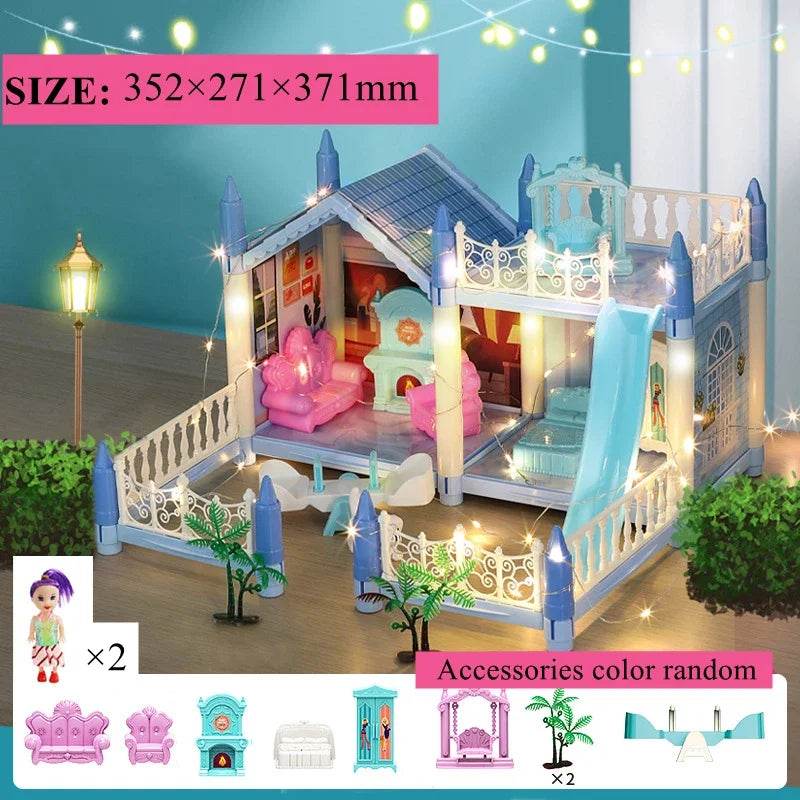Premium Dollhouse Princess Castle 3D With LED Light Gift - ToylandEU