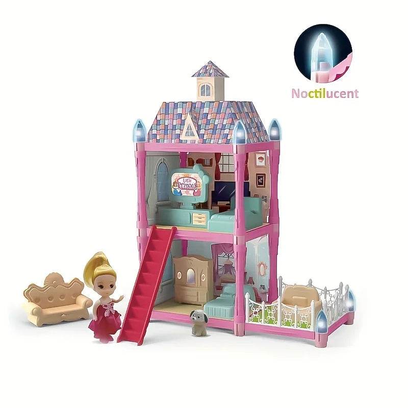 Premium Dollhouse Villa Pink Furniture Set For Girls - ToylandEU