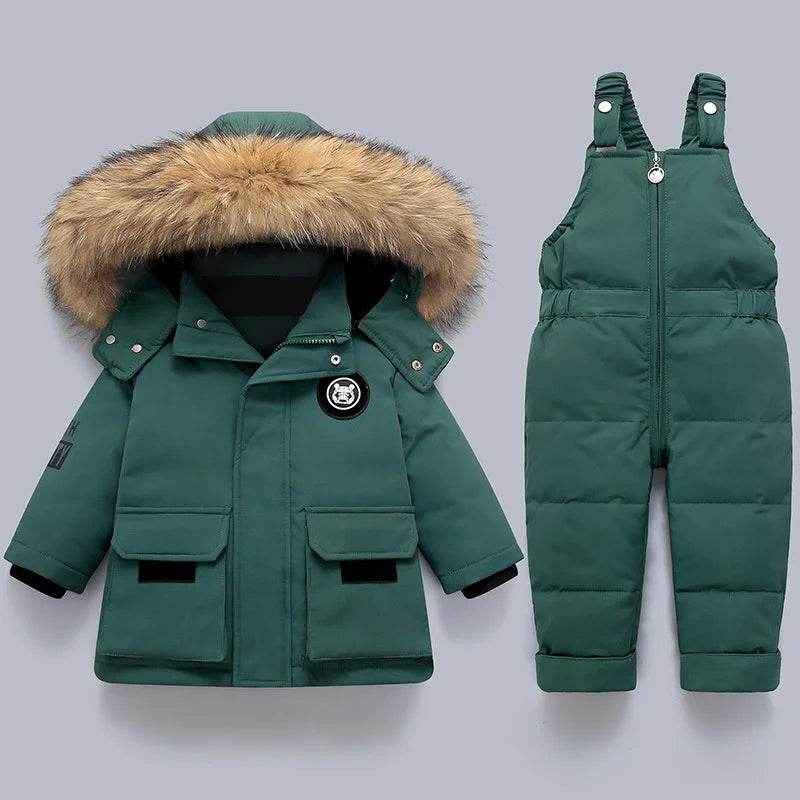 Premium Down Parka Winter Coat Hooded Fur Trim Kids - ToylandEU