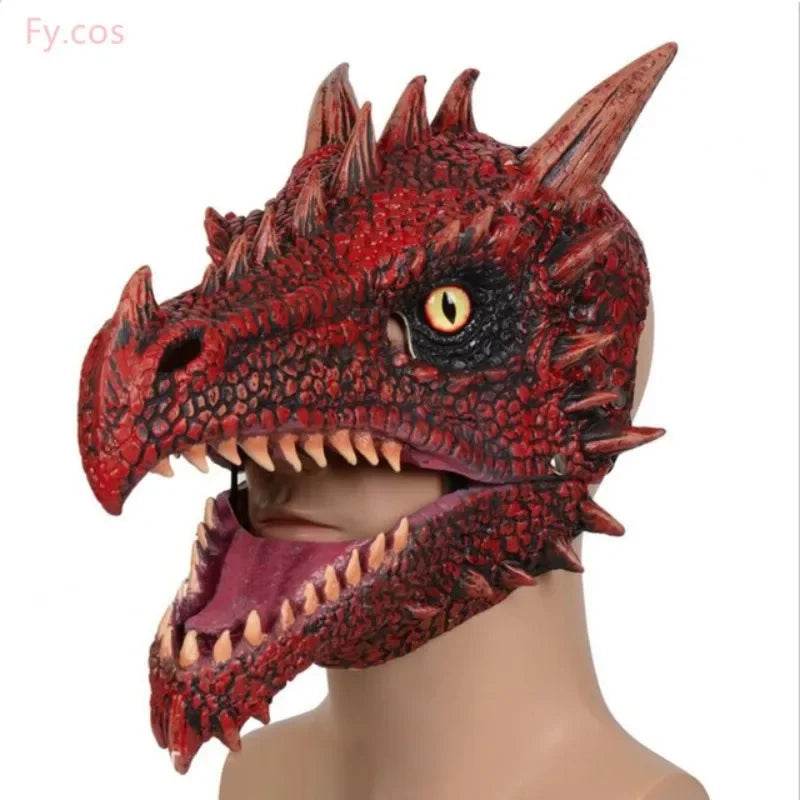 Premium Dragon Mask With Fur Dragon Head Latex For Adults - ToylandEU