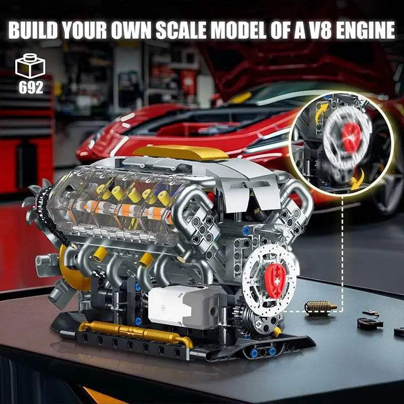  Premium Educational Block Set V8 Engine Toyland EU -  ToylandEU™