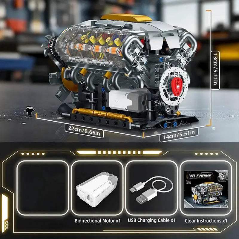  Premium Educational Block Set V8 Engine Toyland EU -  ToylandEU™
