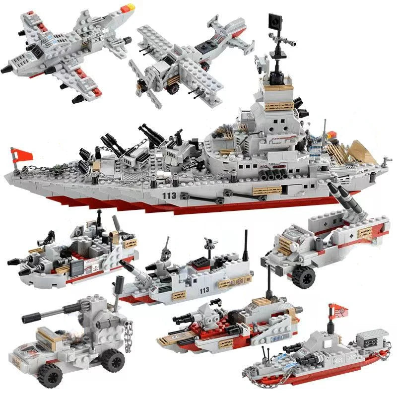 Premium Educational Building Blocks Navy Warships Set Over 1000 Pieces For Boys And Kids - ToylandEU