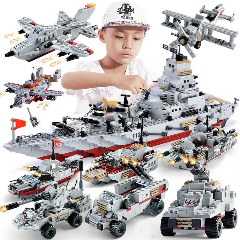 Premium Educational Building Blocks Navy Warships Set Over 1000 Pieces For Boys And Kids - ToylandEU