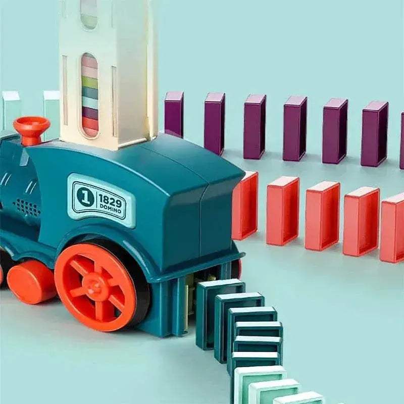 Premium Educational Domino Train Set with Automatic Laying Feature for Creative Play and Early Learning for Kids - ToylandEU