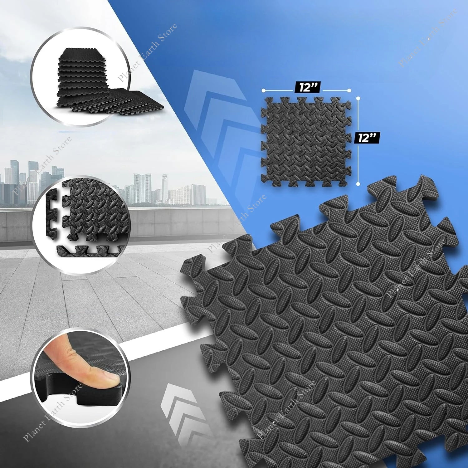 Premium Eva Foam Mat Interlocking Tiles Non Slip For Baby Playroom - ToylandEU