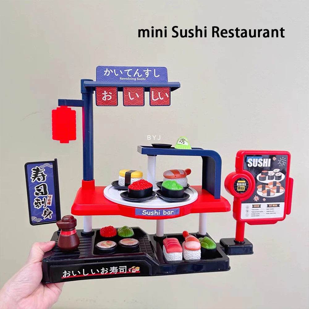 Premium Fast Food Pretend Play Toys Set With Sushi Water Dispenser And Cash Register 71 Pieces Gift For Kids 3 And Up - ToylandEU