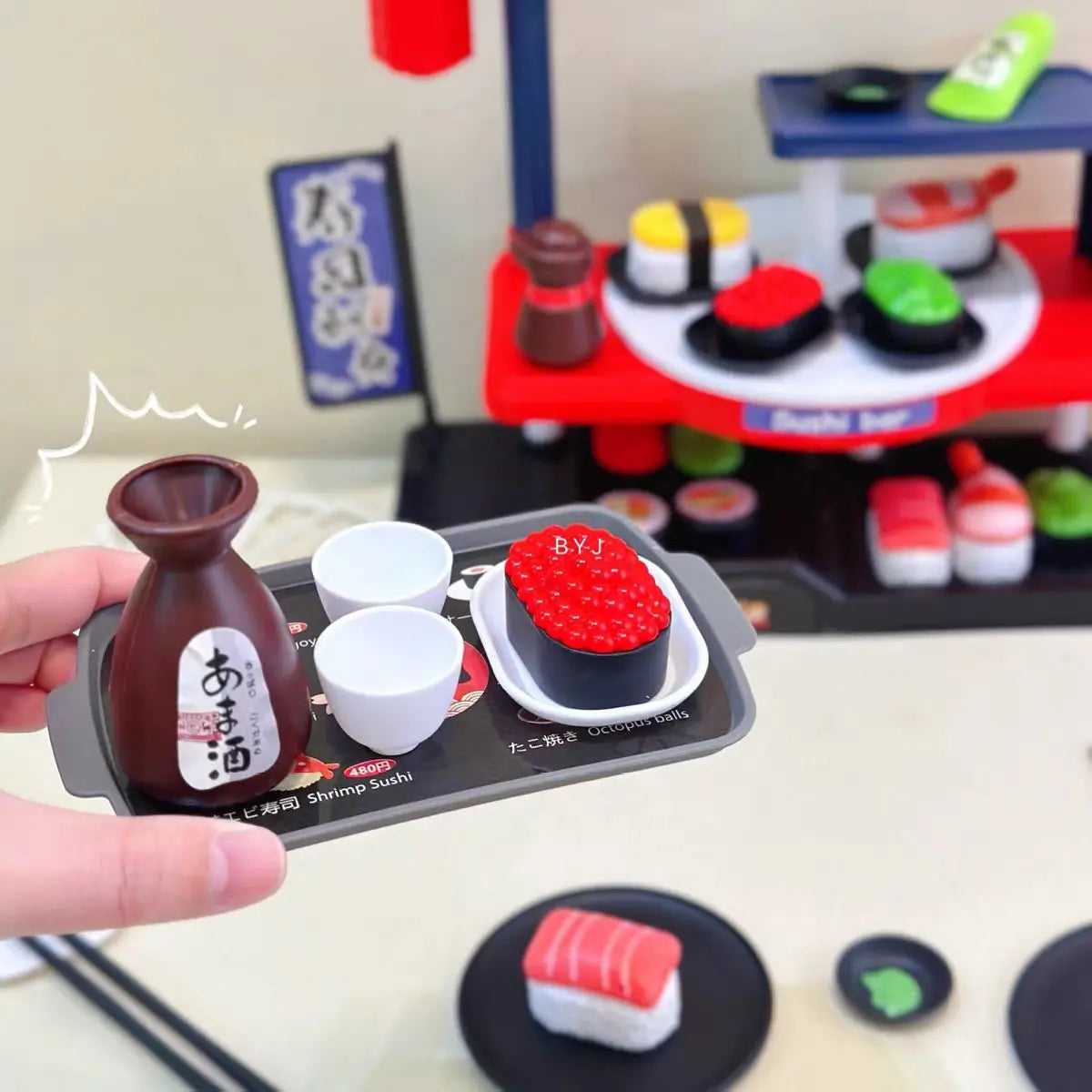 Premium Fast Food Pretend Play Toys Set With Sushi Water Dispenser And Cash Register 71 Pieces Gift For Kids 3 And Up - ToylandEU