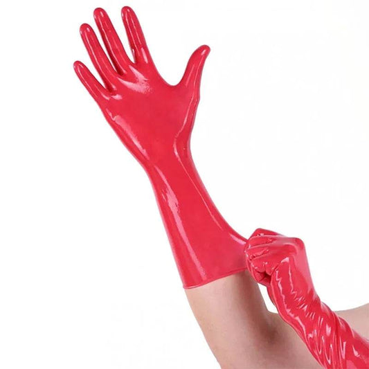 Premium Fetish Wear Latex Gloves Red Catsuit For Men - ToylandEU