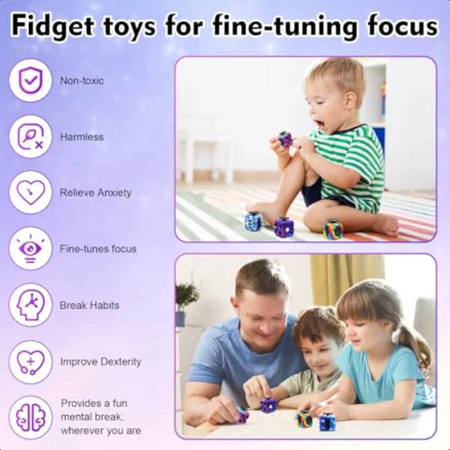 Premium Fidget Cube 4 Pack Anxiety Relief For Adults - ToylandEU