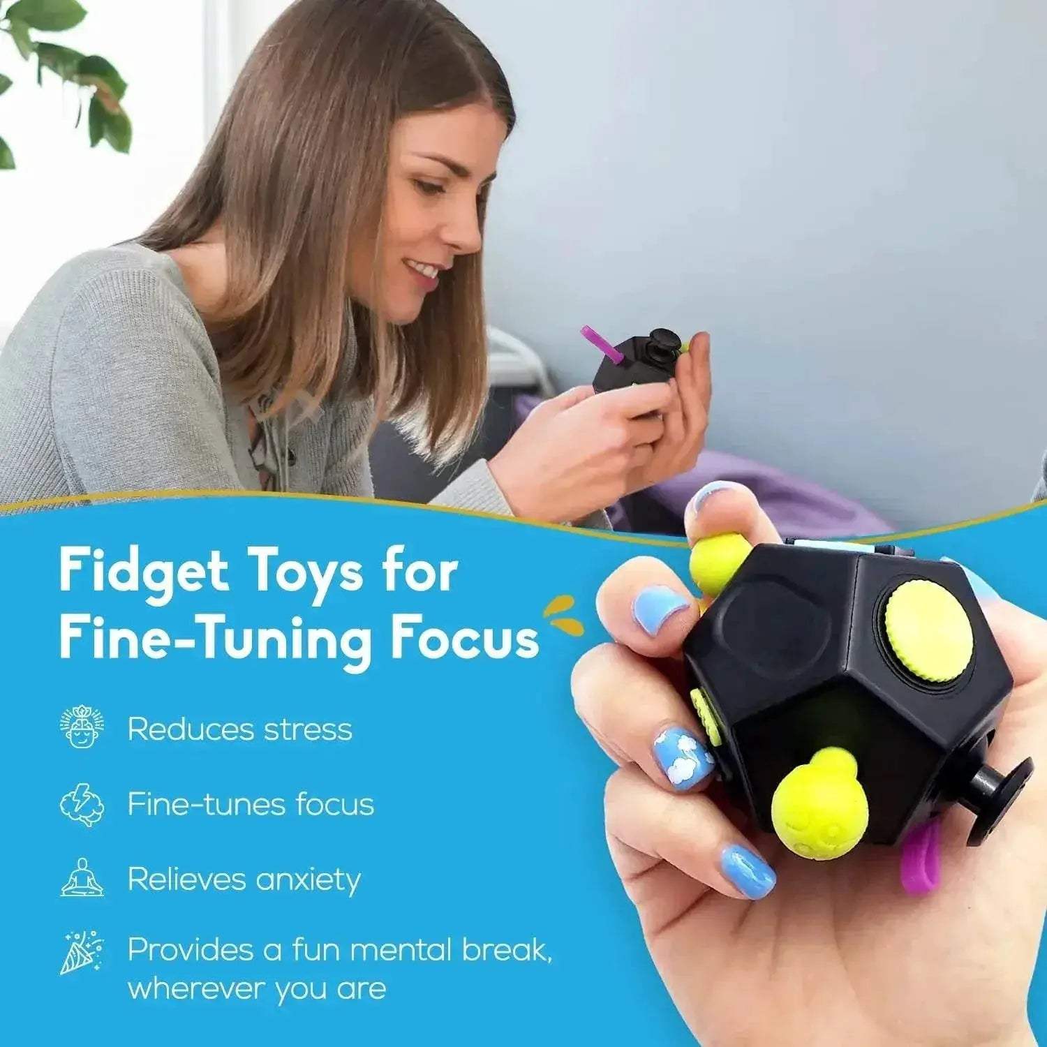  Stress Relieving Fidget Cube 12 Sides Toys Toyland EU -  ToylandEU™
