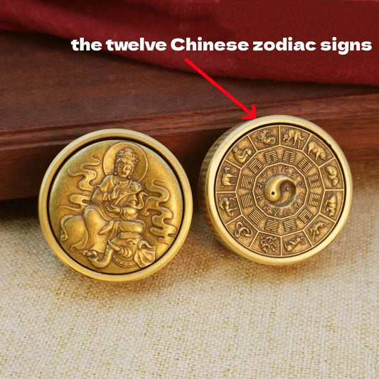 Premium Fidget Gyroscope Copper Zen Buddha Relief Adults - ToylandEU
