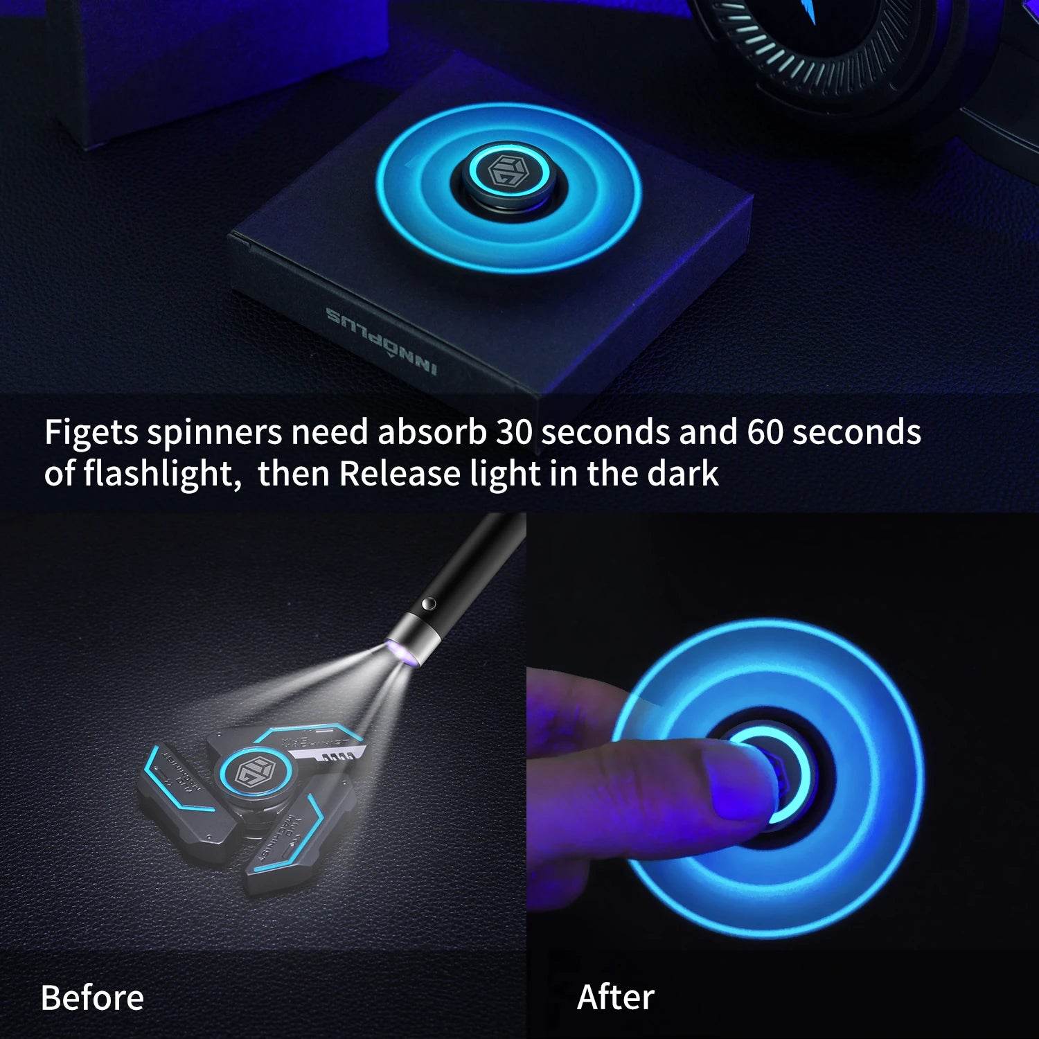 Premium Fidget Spinner Alloy Luminous Silent Bearing For Adults And Kids Perfect Gift - ToylandEU