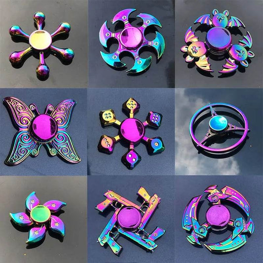 Premium Fidget Spinner Rainbow Color Metal Fingertip Gyro Toy For Focus And Stress Relief - ToylandEU