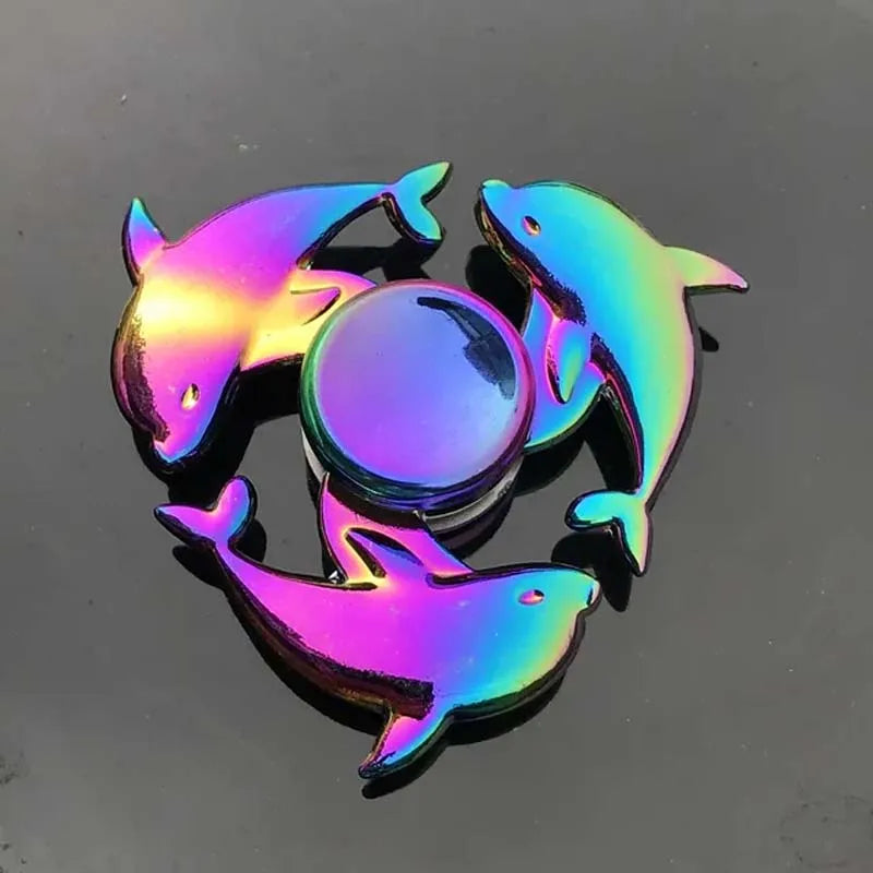 Premium Fidget Spinner Rainbow Color Metal Fingertip Gyro Toy For Focus And Stress Relief - ToylandEU