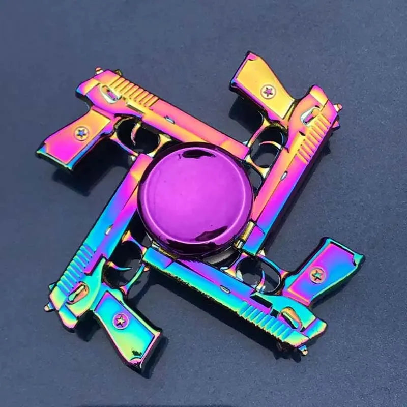 Premium Fidget Spinner Rainbow Color Metal Fingertip Gyro Toy For Focus And Stress Relief - ToylandEU