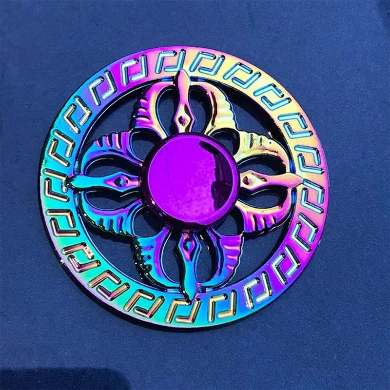 Premium Fidget Spinner Rainbow Color Metal Fingertip Gyro Toy For Focus And Stress Relief - ToylandEU