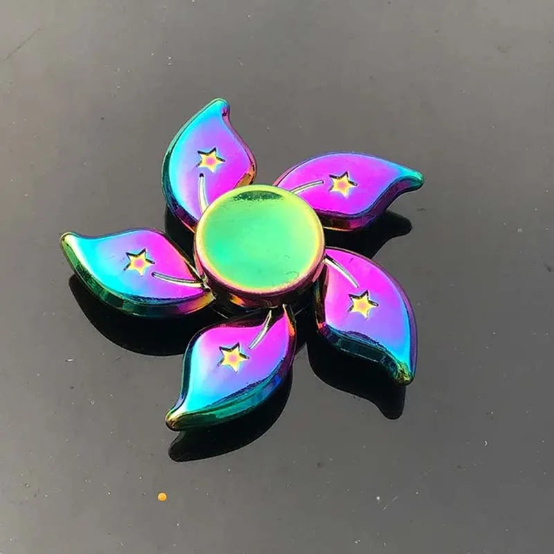 Premium Fidget Spinner Rainbow Color Metal Fingertip Gyro Toy For Focus And Stress Relief - ToylandEU