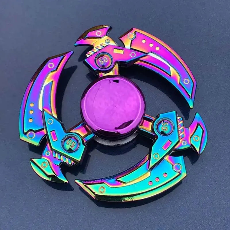 Premium Fidget Spinner Rainbow Color Metal Fingertip Gyro Toy For Focus And Stress Relief - ToylandEU