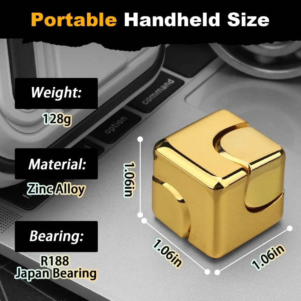 Premium Fidget Toy Alloy Cube Spinner Fingertip Gyroscope For Adults Office Home Travel - ToylandEU