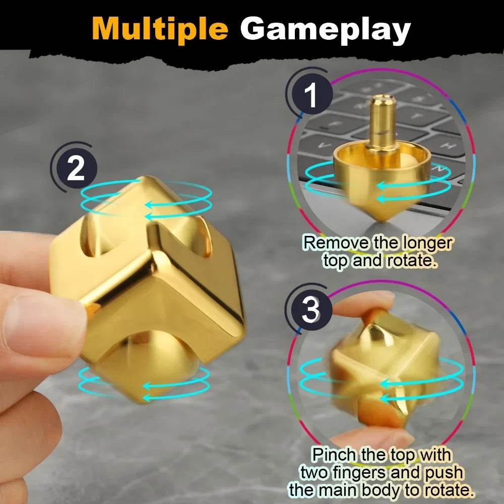 Premium Fidget Toy Alloy Cube Spinner Fingertip Gyroscope For Adults Office Home Travel - ToylandEU