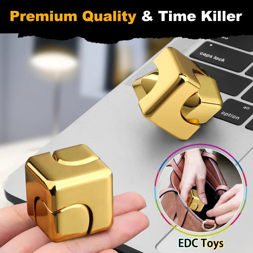 Premium Fidget Toy Alloy Cube Spinner Fingertip Gyroscope For Adults Office Home Travel - ToylandEU
