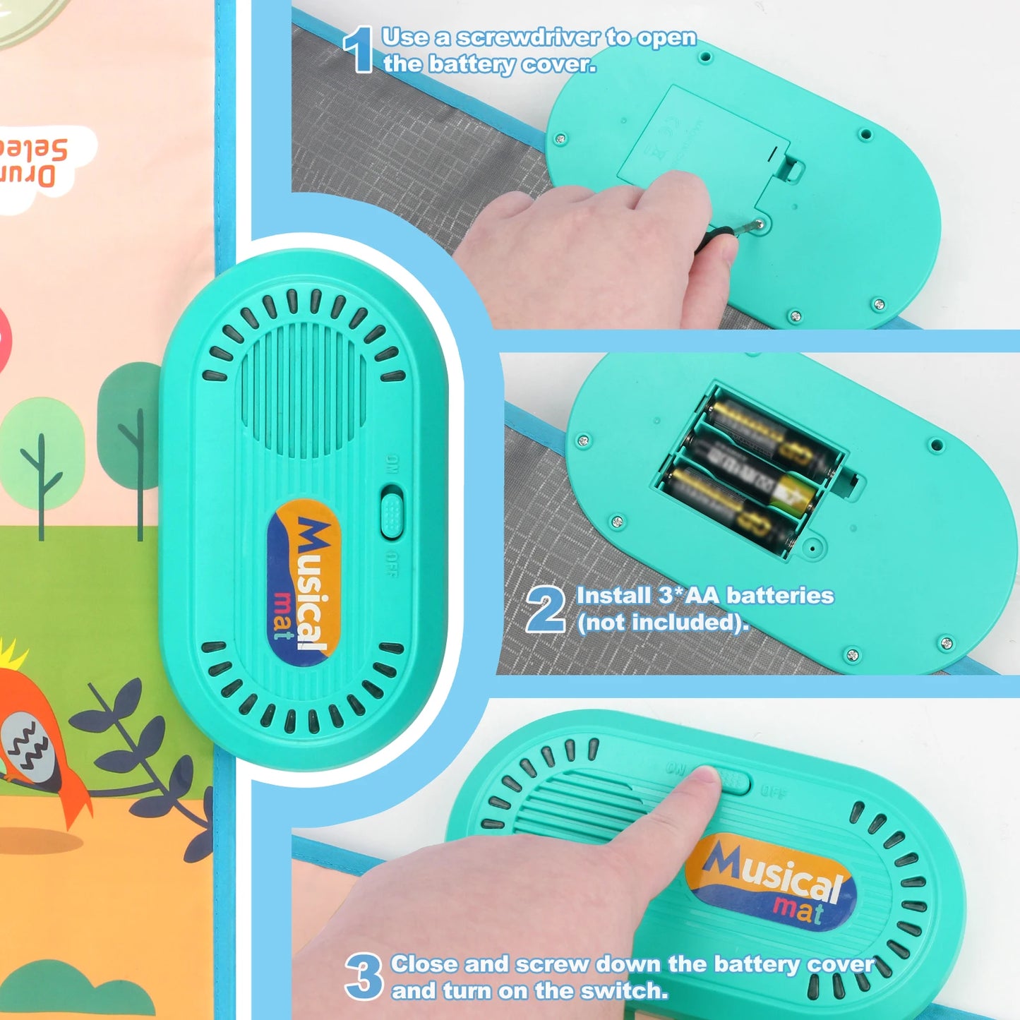 Premium Floor Piano Mat With 6 Instrument Sounds For Toddlers - ToylandEU