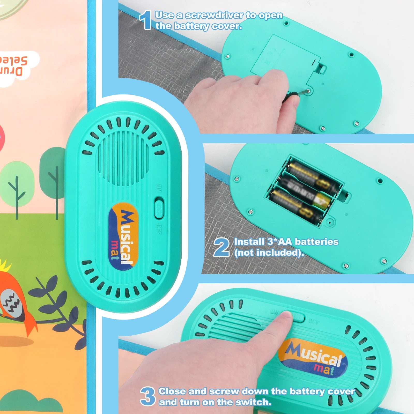 Premium Floor Piano Mat With 6 Instrument Sounds For Toddlers - ToylandEU