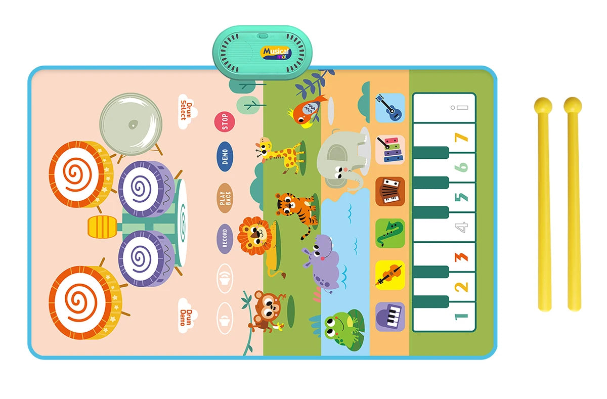Premium Floor Piano Mat With 6 Instrument Sounds For Toddlers - ToylandEU