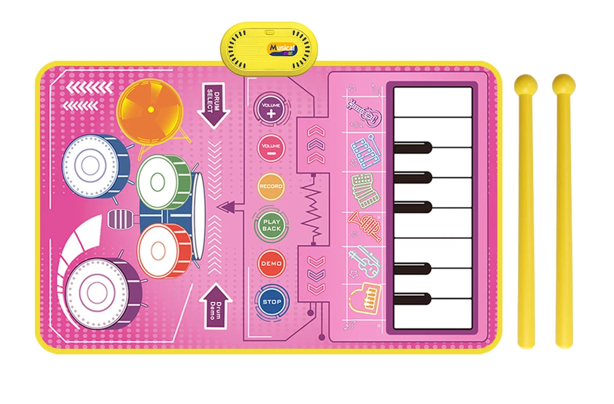 Premium Floor Piano Mat With 6 Instrument Sounds For Toddlers - ToylandEU