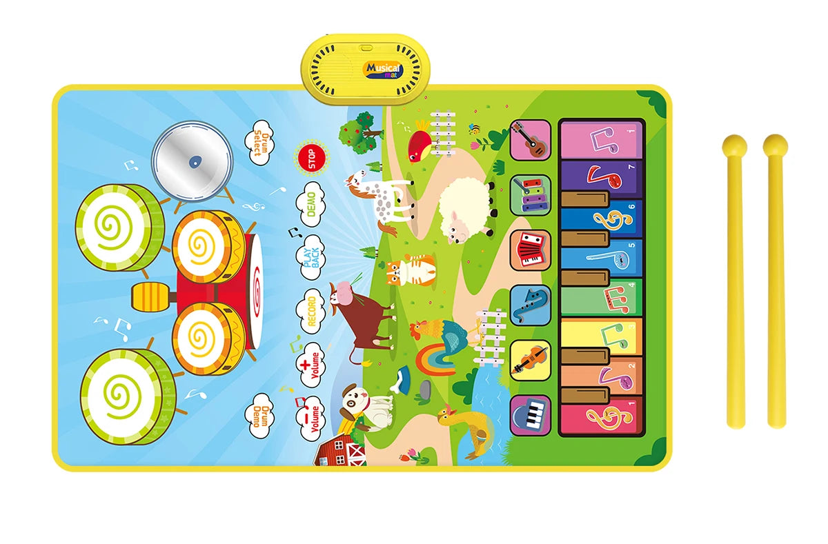 Premium Floor Piano Mat With 6 Instrument Sounds For Toddlers - ToylandEU