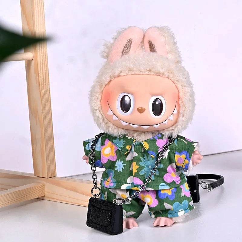 Premium Floral Summer Shirt Jacket Beachwear Skirt for 15 to 17cm Ropa Labubu Dolls Labubu - ToylandEU