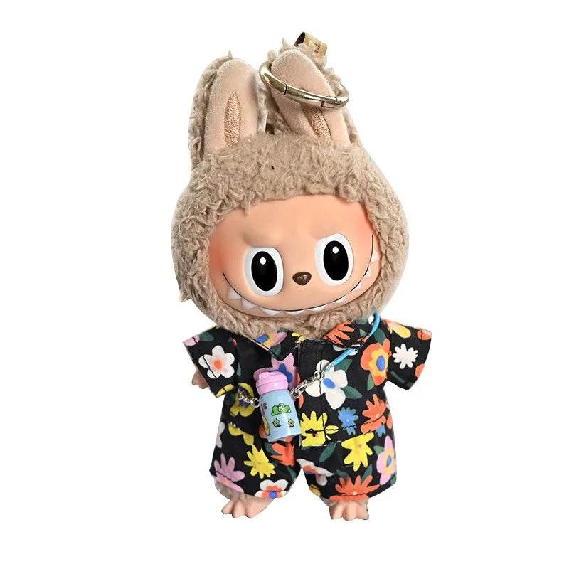 Premium Floral Summer Shirt Jacket Beachwear Skirt for 15 to 17cm Ropa Labubu Dolls Labubu - ToylandEU