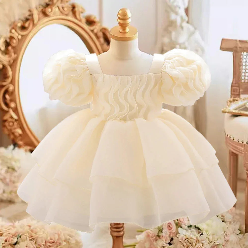 Premium Fluffy Tulle Dress For Baby Girls 1st Birthday Baptism And Weddings - ToylandEU