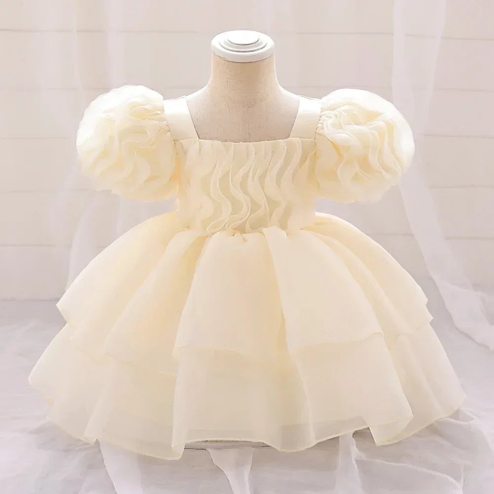 Premium Fluffy Tulle Dress For Baby Girls 1st Birthday Baptism And Weddings - ToylandEU