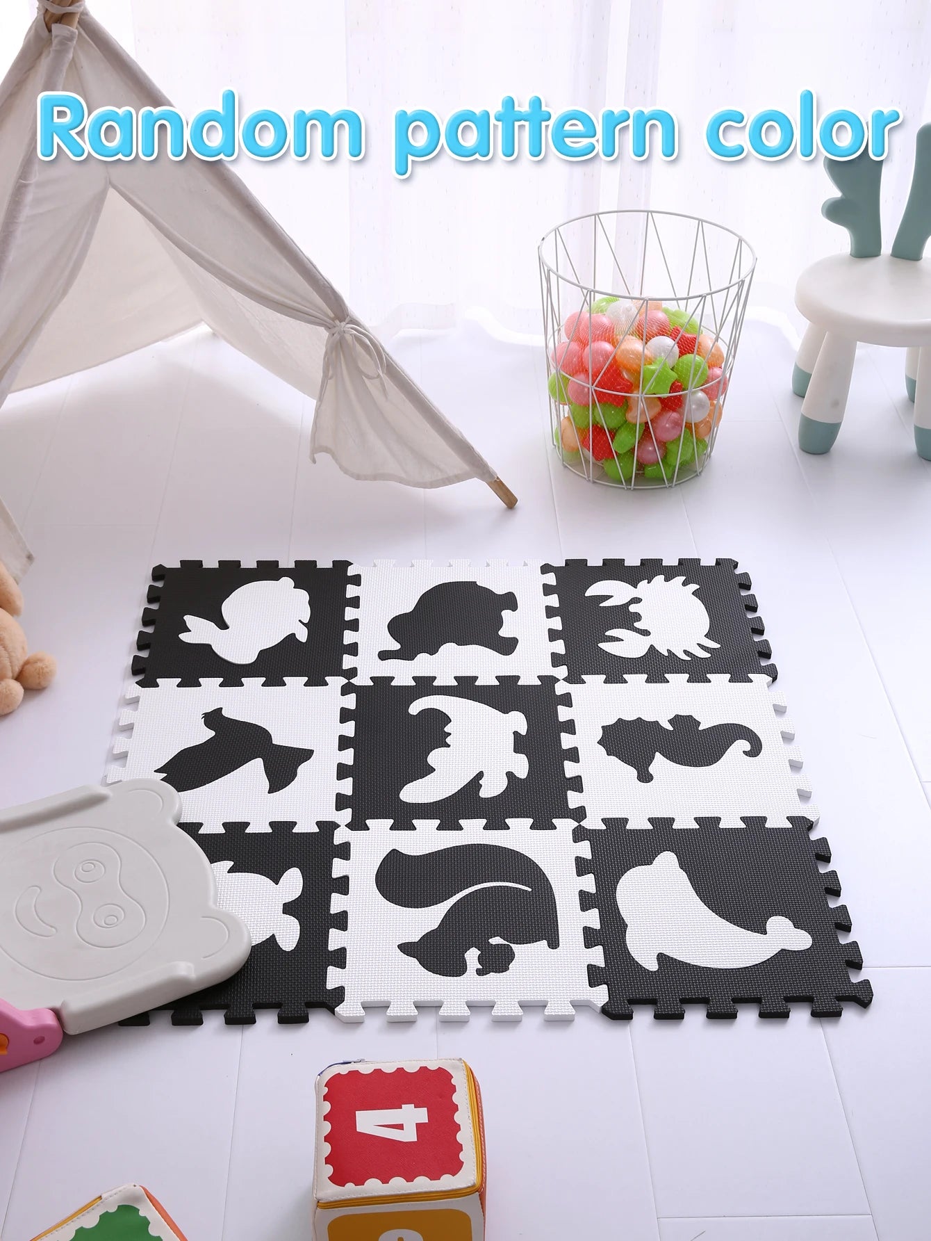 Premium Foam Floor Mat Multicolored Interlocking Puzzle Pattern For Kids - ToylandEU