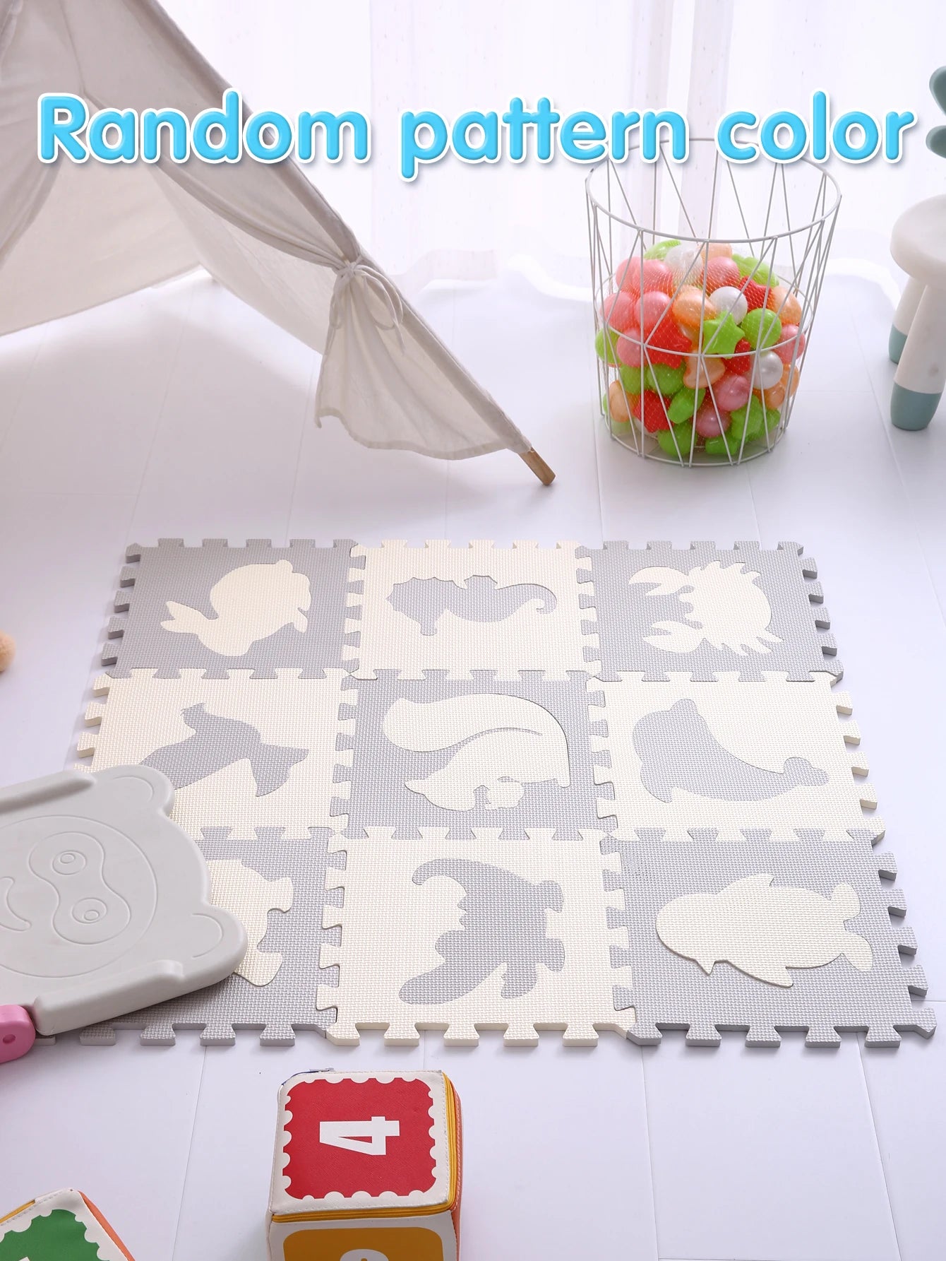 Premium Foam Floor Mat Multicolored Interlocking Puzzle Pattern For Kids - ToylandEU