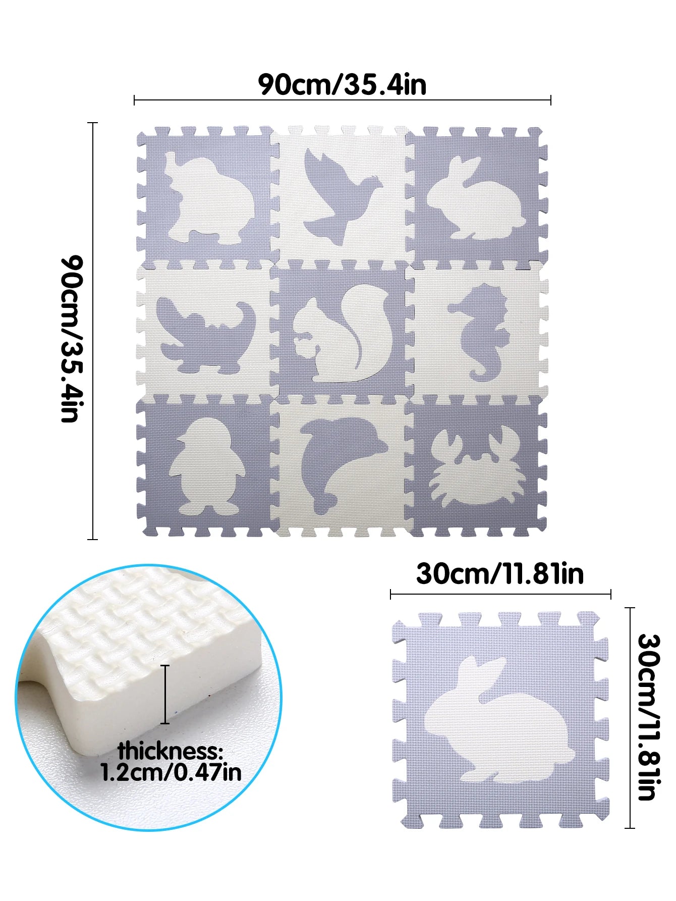 Premium Foam Floor Mat Multicolored Interlocking Puzzle Pattern For Kids - ToylandEU