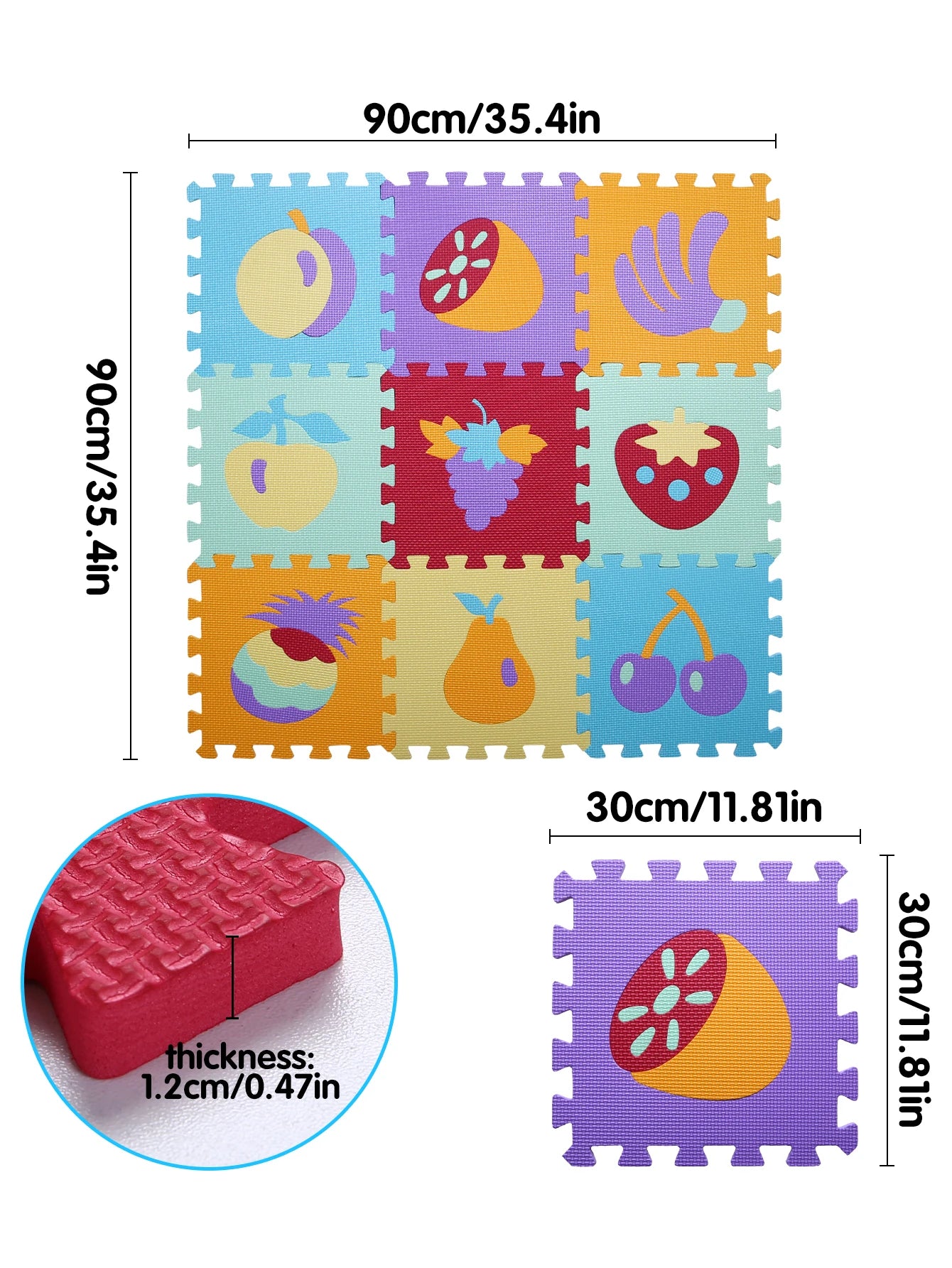 Premium Foam Floor Mat Multicolored Interlocking Puzzle Pattern For Kids - ToylandEU