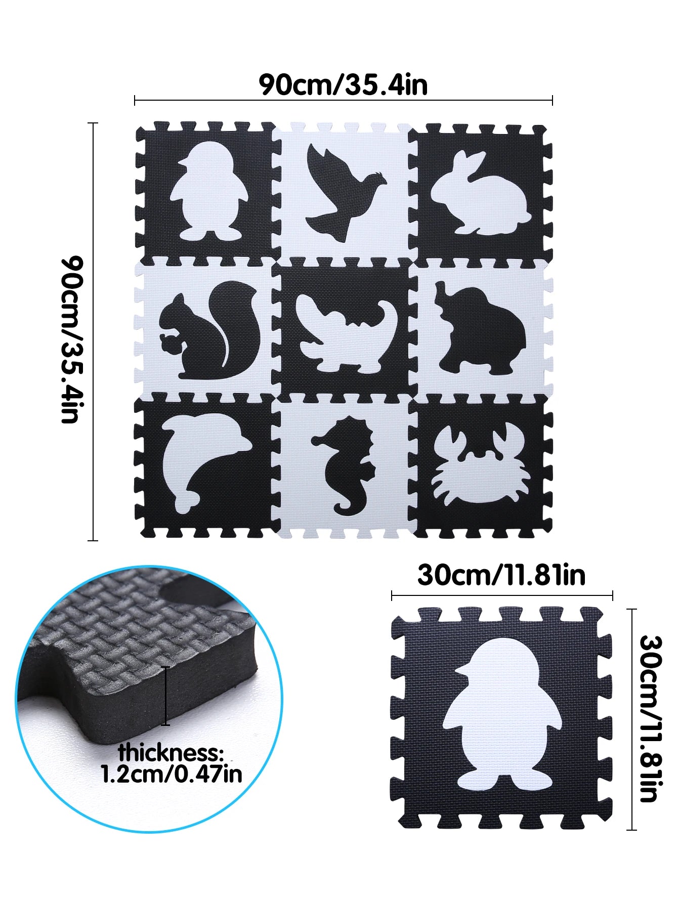 Premium Foam Floor Mat Multicolored Interlocking Puzzle Pattern For Kids - ToylandEU