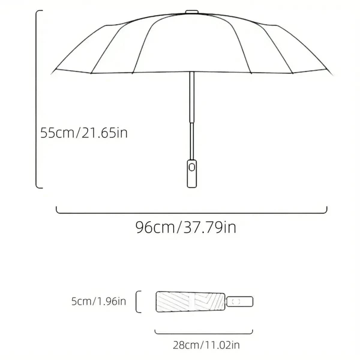 Premium Folding Umbrella with Reinforced Structure for Students and Adults - ToylandEU