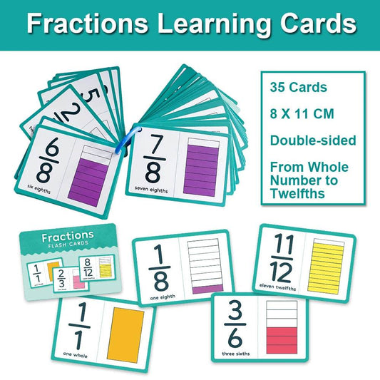 Premium Fraction Cards Graphical Fractions For Students - ToylandEU