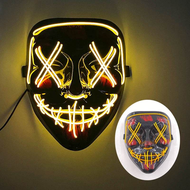 Premium Full Face Mask Neon Light Up LED For Parties - ToylandEU