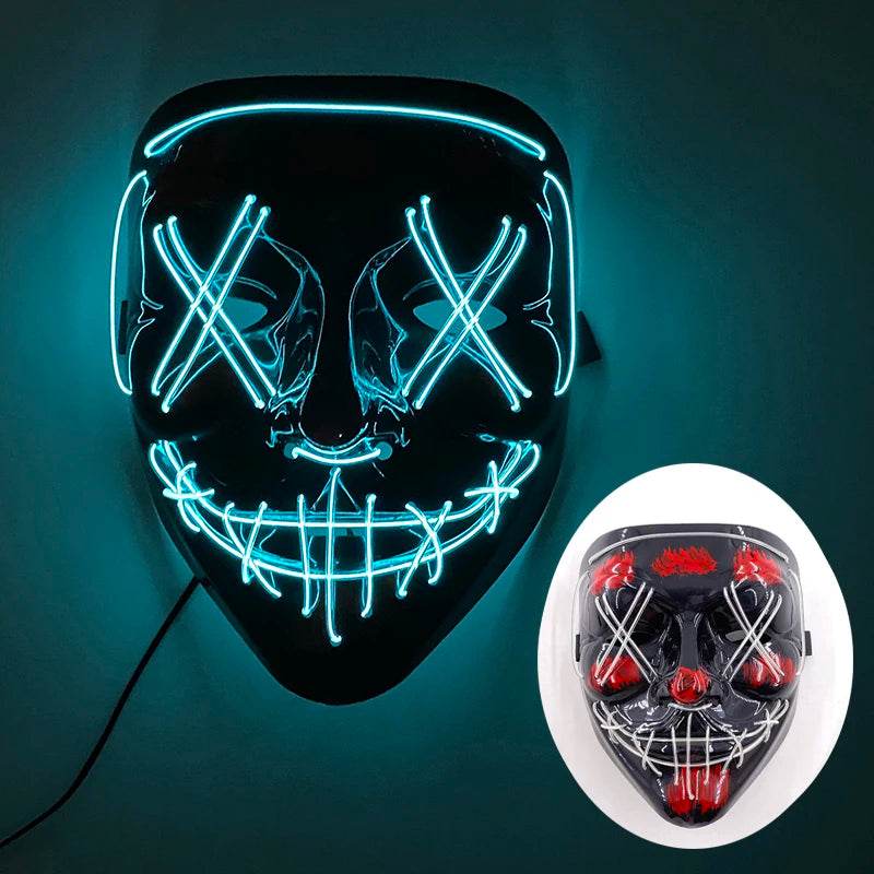 Premium Full Face Mask Neon Light Up LED For Parties - ToylandEU