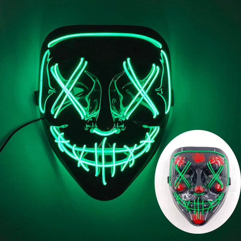 Premium Full Face Mask Neon Light Up LED For Parties - ToylandEU