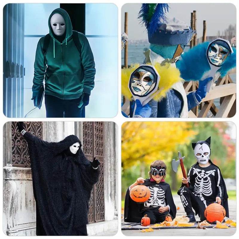 Premium Full Face Masks Blank White For Halloween Cosplay - ToylandEU