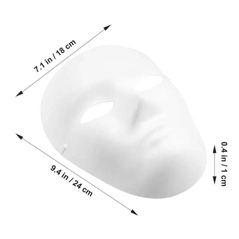 Premium Full Face Masks Blank White For Halloween Cosplay - ToylandEU