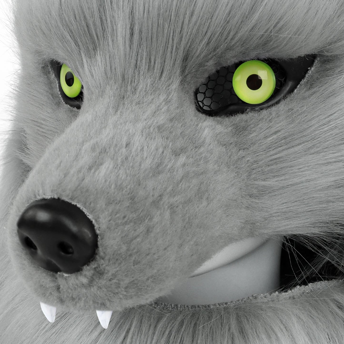 Premium Furry Head Mask Wolf Dog Plush Faux Fur For Halloween Masquerade Cosplay - ToylandEU