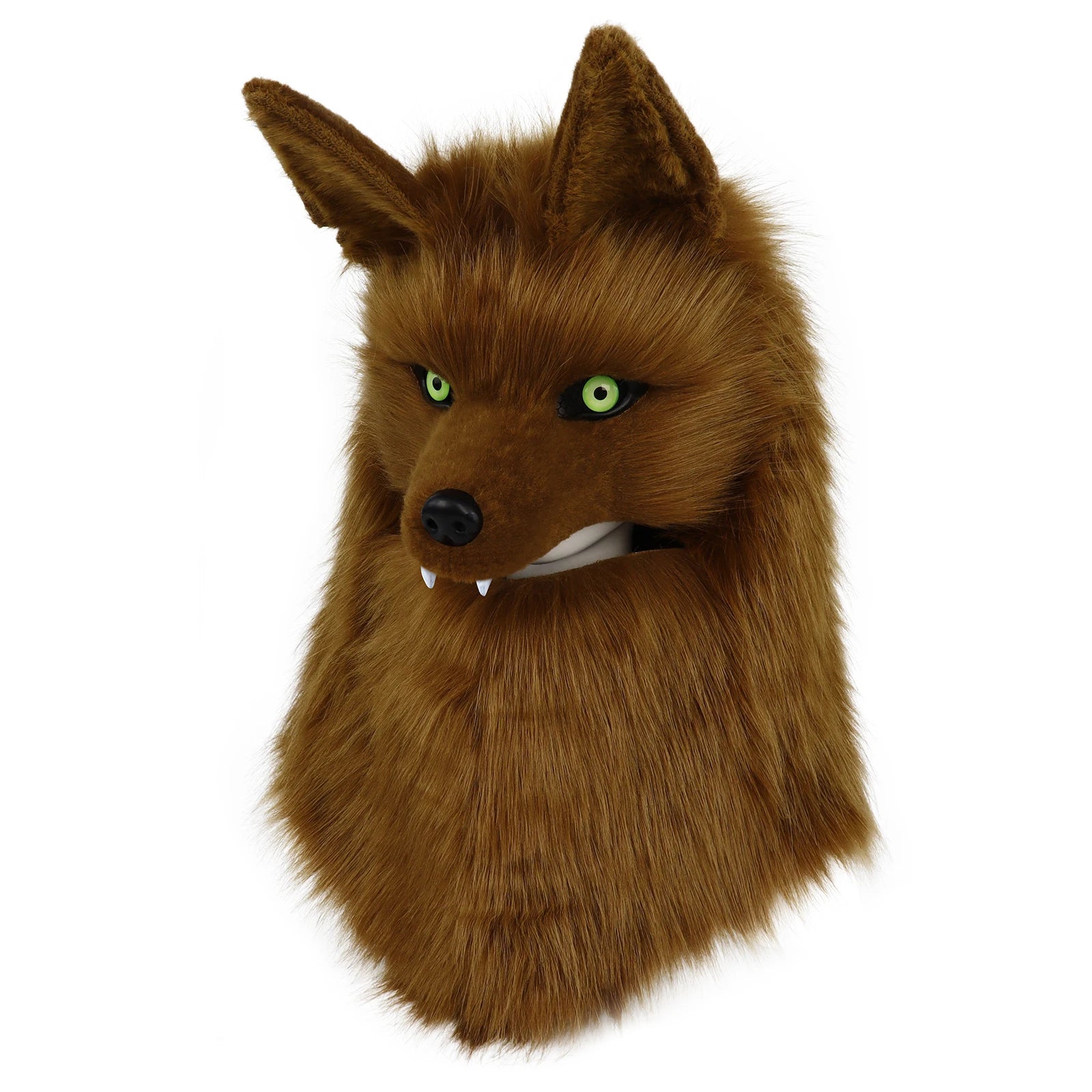 Premium Furry Head Mask Wolf Dog Plush Faux Fur For Halloween Masquerade Cosplay - ToylandEU